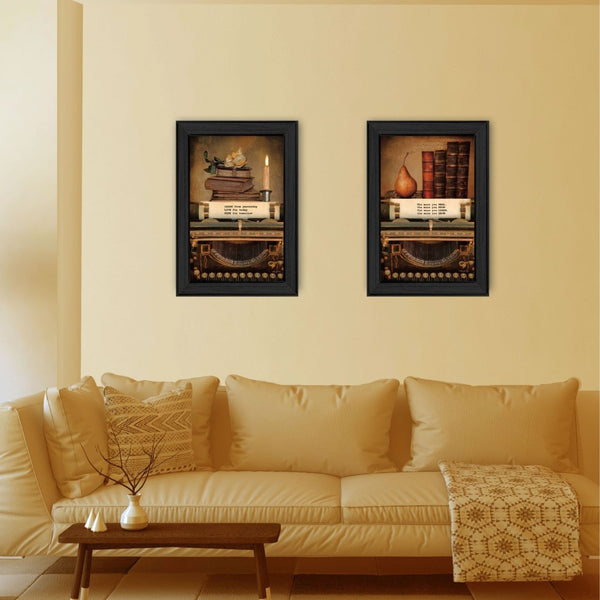 HomeRoots Set of 2 Charming Rectangular Paper Prints - Stylish Wall Art for Countryside & Coastal Decor 405845