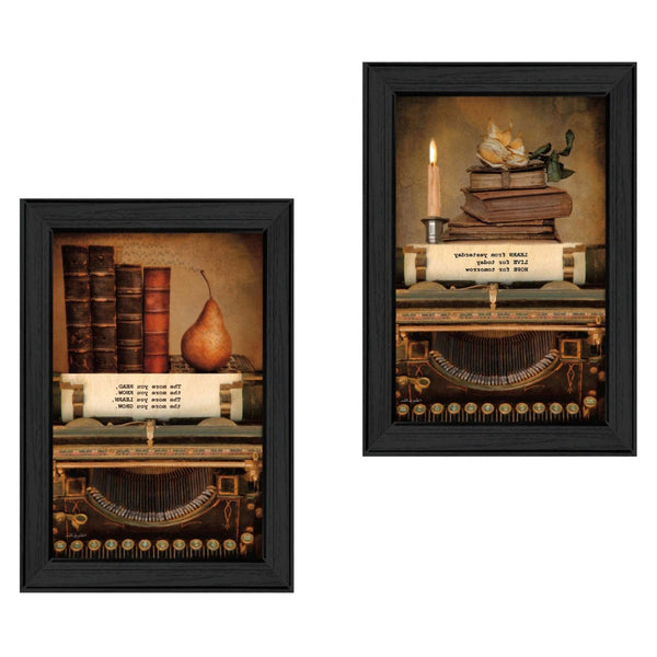 HomeRoots Set of 2 Charming Rectangular Paper Prints - Stylish Wall Art for Countryside & Coastal Decor 405845