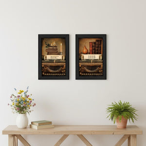 HomeRoots Set of 2 Charming Rectangular Paper Prints - Stylish Wall Art for Countryside & Coastal Decor 405845