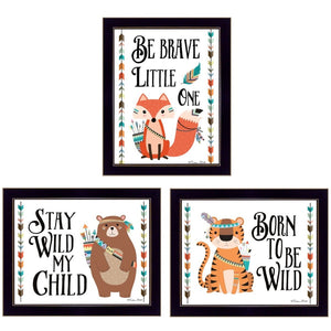 HomeRoots Set of 3 Contemporary Framed Rectangle Art Prints - Stylish Wall Décor for Modern Spaces 405846