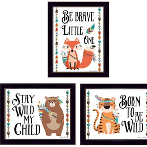 HomeRoots Set of 3 Contemporary Framed Rectangle Art Prints - Stylish Wall Décor for Modern Spaces 405846