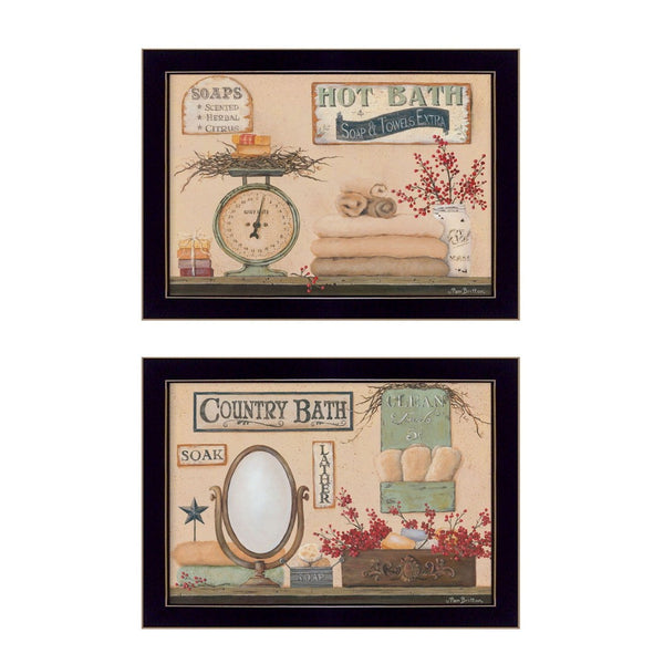 HomeRoots Set of 2 Vibrant Rectangle Framed Paper Prints - Stylish U.S. States & Territories Décor for Any Room 405866