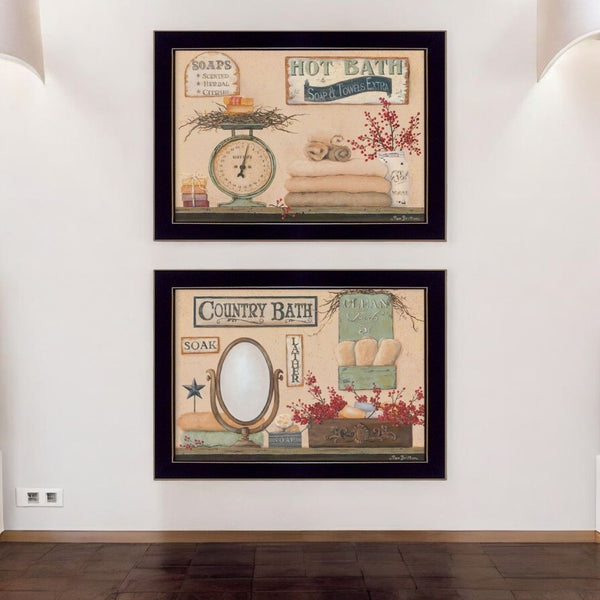 HomeRoots Set of 2 Vibrant Rectangle Framed Paper Prints - Stylish U.S. States & Territories Décor for Any Room 405866
