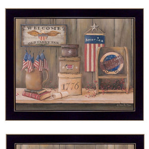 Homeroots Set Of Two Sweet Land Of Liberty 1 Black Framed Print Wall Art  Wood Product Paper Print Uv Coating 405870