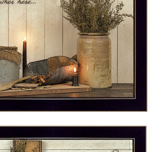HomeRoots Set Of Two Blessed Gathering Black Framed Prints - Modern Wall Art for Stylish Home Décor Update 405872