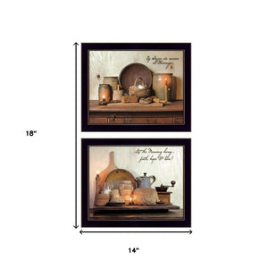 HomeRoots Set of Two Stylish Black Framed Wall Art Prints - Modern Decor for Living Rooms & Offices 405877
