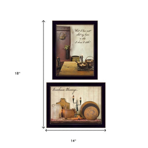 Homeroots Set Of Two What I Love Most Black Framed Print Wall Art  Wood Product Paper Print Uv Coating 405878