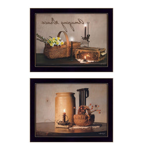HomeRoots Set of Two Inspirational Americana Black Framed Prints - Timeless Wall Art for Modern Spaces 405879