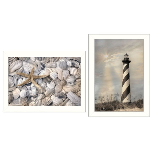 HomeRoots Set of 2 Framed Coastal Art Prints – Beach & Ocean Inspired Wall Decor for Stylish Interiors 405886