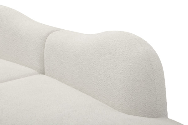 English Elm Modern Curved Modular Sofa - Elegant Boucle 3-Seat Design For Living Rooms, Easy Assembly & Comfort W2664S00038