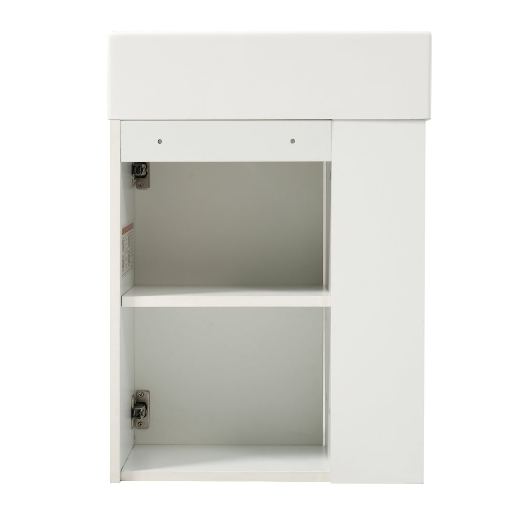 English Elm 18.5 Modern Floating Bathroom Vanity with Resin Sink, Wood Grain Triamine Finish, Soft-Close Doors, Side Storage N729P285506K