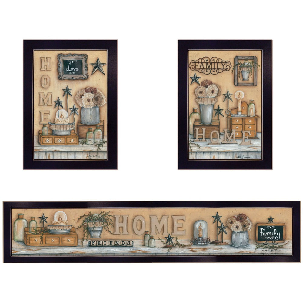 HomeRoots Set of Three Framed Prints - Stylish Wall Art for Living Spaces, Perfect for Home Décor & Gifting 405903