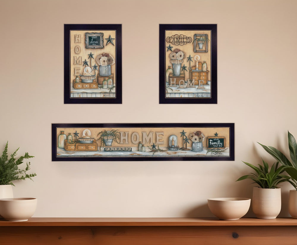 HomeRoots Set of Three Framed Prints - Stylish Wall Art for Living Spaces, Perfect for Home Décor & Gifting 405903