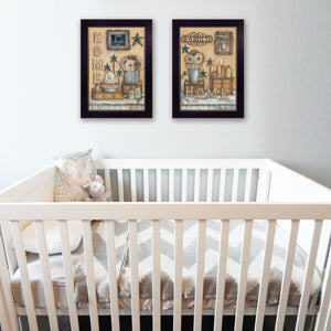 HomeRoots Set of Two Framed Prints - Contemporary Wall Art for Home Décor, Perfect for Living Spaces & More Black 405905