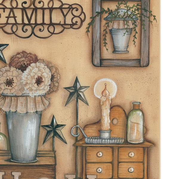 Homeroots Set Of Two Where Family And Friends Gather Ii 2 White Framed Print Wall Art  Wood Paper And Texture 405906