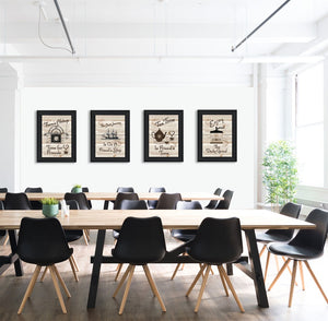 HomeRoots Set of Four Friendship Black Framed Prints - Vibrant Kitchen Wall Art for Stylish Decor Update 405927