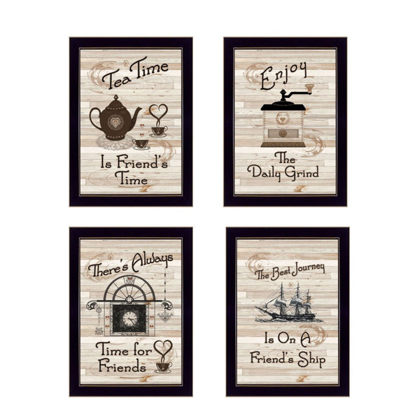 HomeRoots Set of Four Framed Kitchen Wall Art Prints – Vibrant Contemporary Decor for a Modern Home 405928