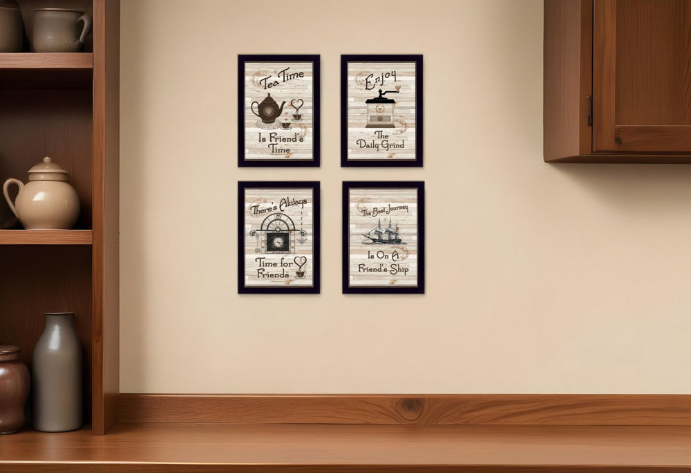 HomeRoots Set of Four Framed Kitchen Wall Art Prints – Vibrant Contemporary Decor for a Modern Home 405928
