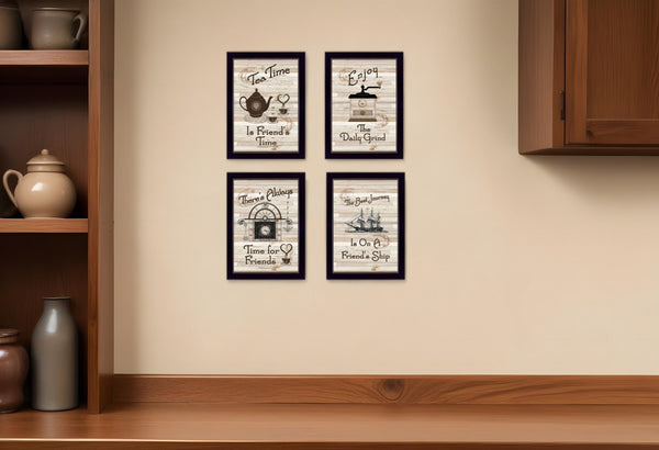HomeRoots Set of Four Framed Kitchen Wall Art Prints – Vibrant Contemporary Decor for a Modern Home 405928