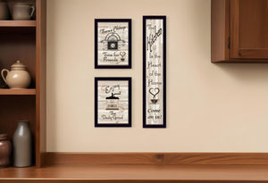 HomeRoots Set of Three Stylish Kitchen Wall Art Prints – Vibrant Framed Decor for Modern Dining Spaces Black 405932