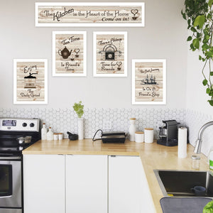 HomeRoots Set of Five Kitchen Friendship Collection II Framed Prints - Stylish Art for Your Culinary Space 405945