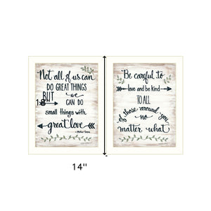 Homeroots Set Of Two Great Love 2 White Framed Print Wall Art  Wood Paper And Texture 405968