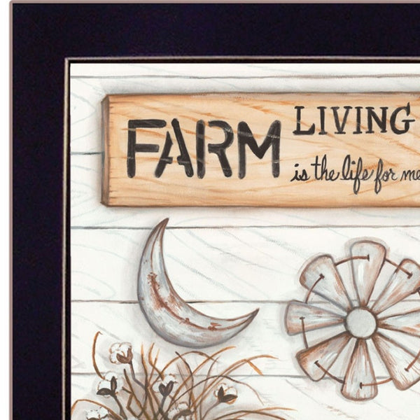 HomeRoots Set of Two Farm Living Framed Print Wall Art for Rustic Charm and Modern Style Home Decor Black 405973