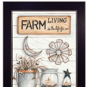 HomeRoots Set of Two Farm Living Framed Print Wall Art for Rustic Charm and Modern Style Home Decor Black 405973