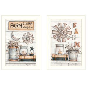 HomeRoots Set of Two Farmhouse-Inspired Framed Prints - Rustic Wall Art for Modern Home Décor, Ready to Hang 405974
