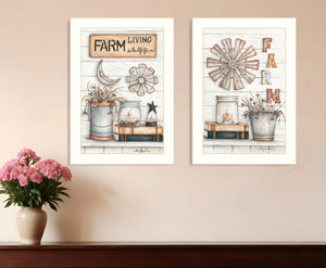HomeRoots Set of Two Farmhouse-Inspired Framed Prints - Rustic Wall Art for Modern Home Décor, Ready to Hang 405974