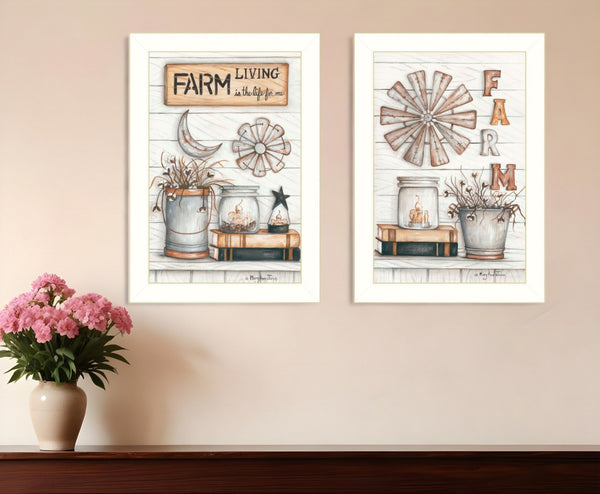 HomeRoots Set of Two Farmhouse-Inspired Framed Prints - Rustic Wall Art for Modern Home Décor, Ready to Hang 405974