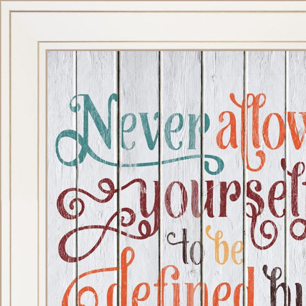 Homeroots Set Of Two Who You Think 1 White Framed Print Wall Art  Wood Paper And Texture 405984