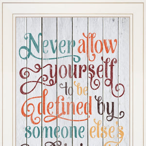 Homeroots Set Of Two Who You Think 1 White Framed Print Wall Art  Wood Paper And Texture 405984