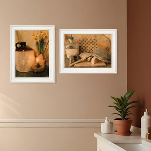 HomeRoots Set of Two Daffodil and Cider Framed Prints - Elegant Bathroom Wall Art for a Fresh Look 405986