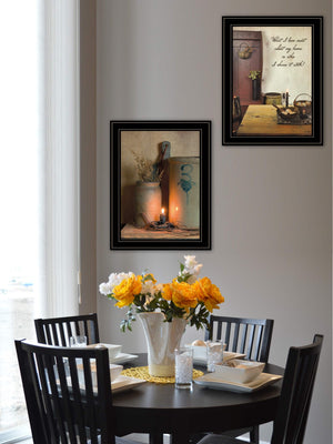 Homeroots Set Of Two What I Love Most 2 Black Framed Print Wall Art  Wood Paper And Texture 405993