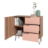 Manhattan Comfort Beekman Mid-Century Modern Dresser Brown and Pink 405AMC229