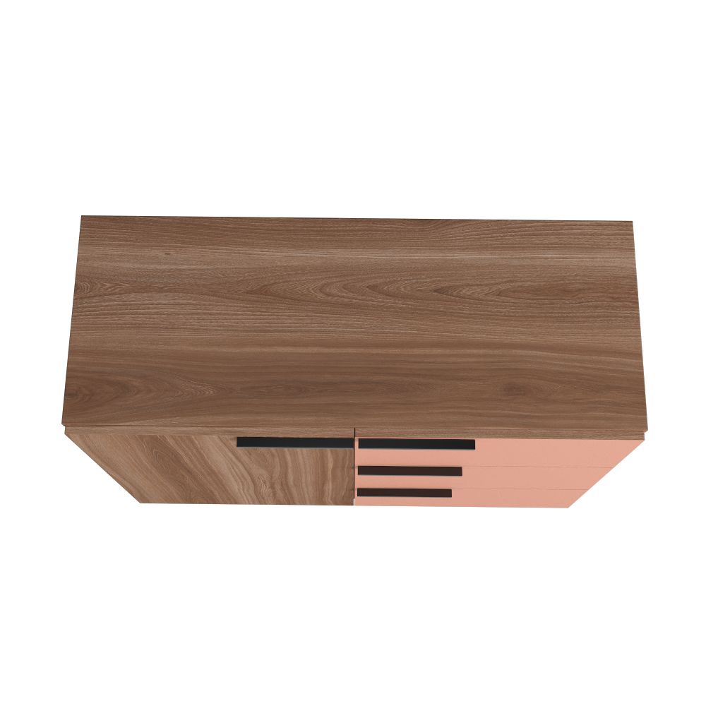 Manhattan Comfort Beekman Mid-Century Modern Dresser Brown and Pink 405AMC229