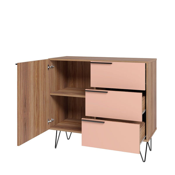 Manhattan Comfort Beekman Mid-Century Modern Dresser Brown and Pink 405AMC229