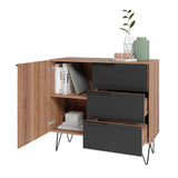 Manhattan Comfort Beekman Mid-Century Modern Dresser Brown and Black 405AMC240