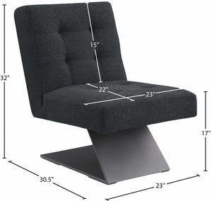 Zeal Black Boucle Fabric Accent Chair 405Black Meridian Furniture