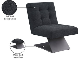 Zeal Black Boucle Fabric Accent Chair 405Black Meridian Furniture