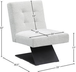 Zeal Cream Boucle Fabric Accent Chair 405Cream Meridian Furniture