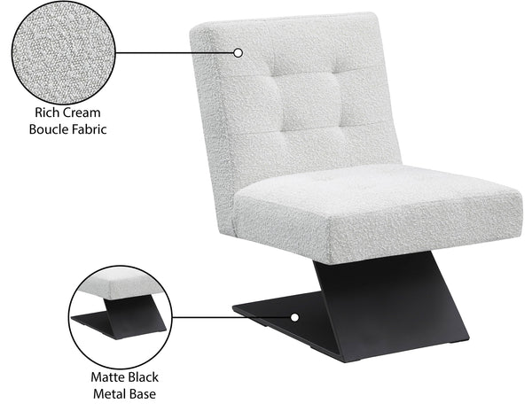 Zeal Cream Boucle Fabric Accent Chair 405Cream Meridian Furniture