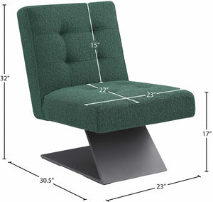 Zeal Green Boucle Fabric Accent Chair 405Green Meridian Furniture