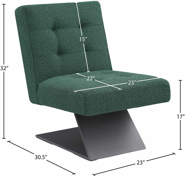 Zeal Green Boucle Fabric Accent Chair 405Green Meridian Furniture