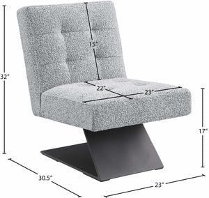 Zeal Grey Boucle Fabric Accent Chair 405Grey Meridian Furniture