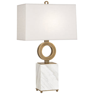 Robert Abbey Oculus Table Lamp Warm Brass Finish w/ White Marble Base Unlisted