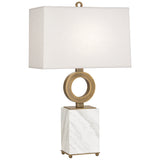 Robert Abbey Oculus Table Lamp Warm Brass Finish w/ White Marble Base Unlisted