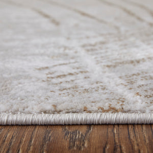 Feizy Rugs Waldor Modern Abstract Floral High-low Pile Rug In Gold, Ivory, And Gray For Elegant Home Decor Taupe,Brown,Silver Polypropylene,Polyester 73539nbfivybgee10