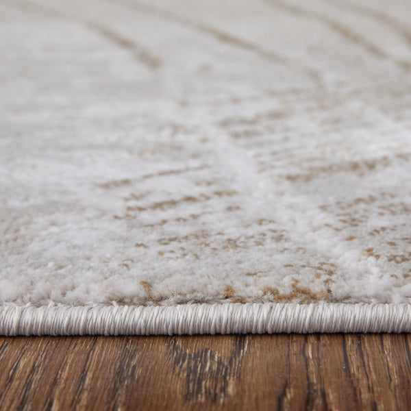 Feizy Rugs Waldor Modern Abstract Floral High-low Pile Rug In Gold, Ivory, And Gray For Elegant Home Decor Taupe,Brown,Silver Polypropylene,Polyester 73539nbfivybgee10